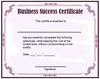 Business Success Certificate Template Image